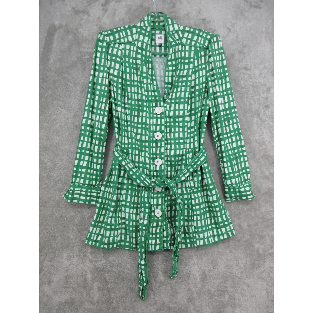 Cabi Jacket Womens Size M Circut Belted Linen Blend Kelly Green Pockets 6025